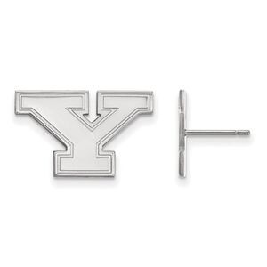 10k White Gold Youngstown State Small Post Earrings